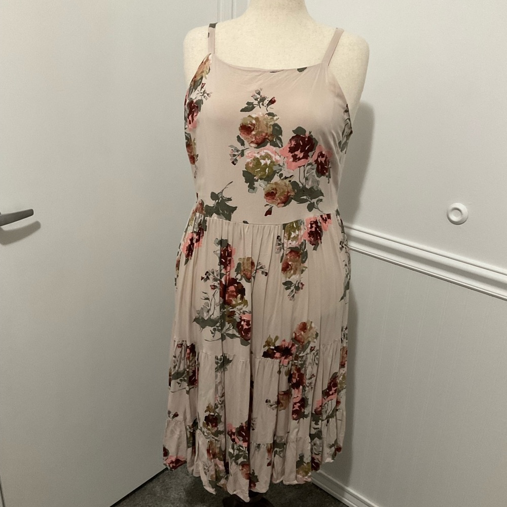 Maurices Blush Floral Midi Sundress